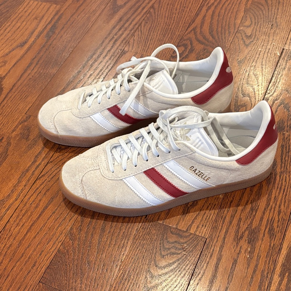 Adidas Gazelle Unisex Sneakers - Cream and Burgundy suede